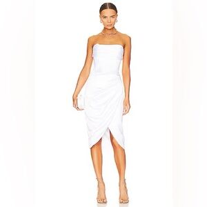 Bardot Strapless White Dress